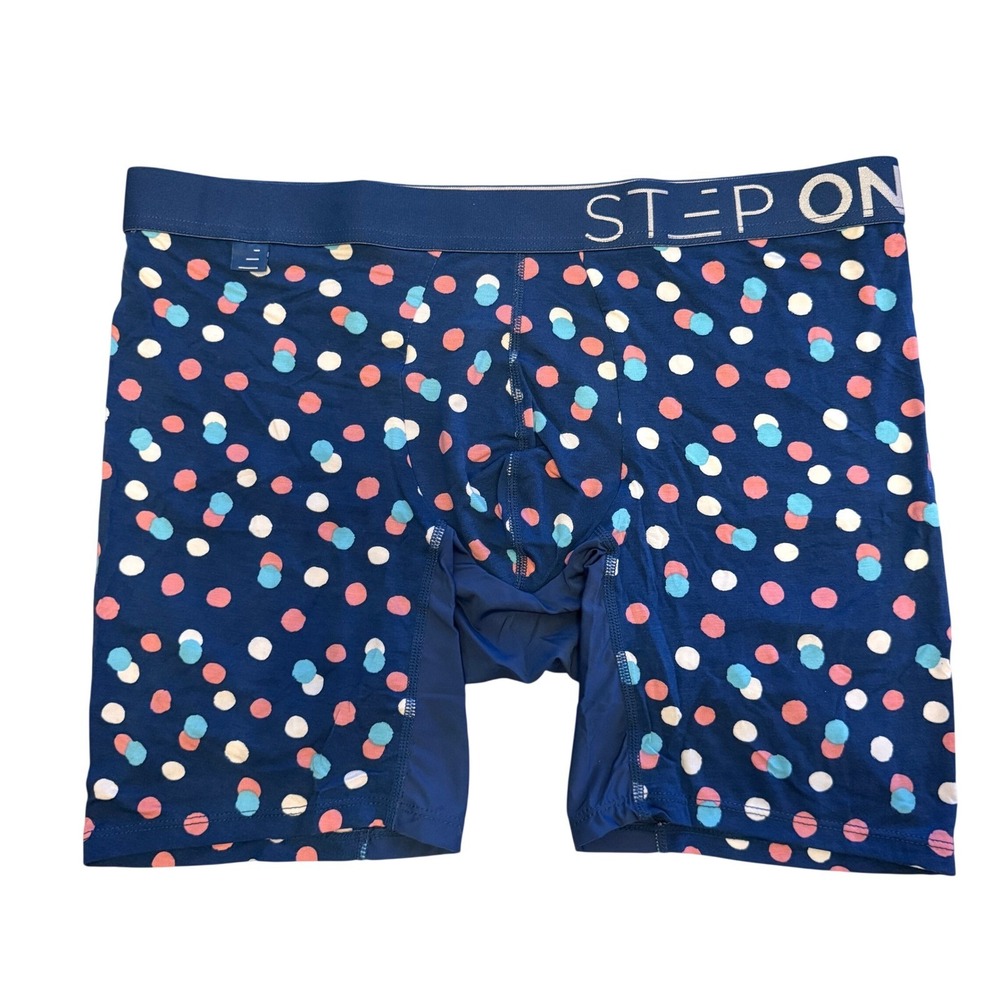 Step One Spots N Dots Boxer Briefs Men's XL Navy Polka Dot Limited Edition NWOT